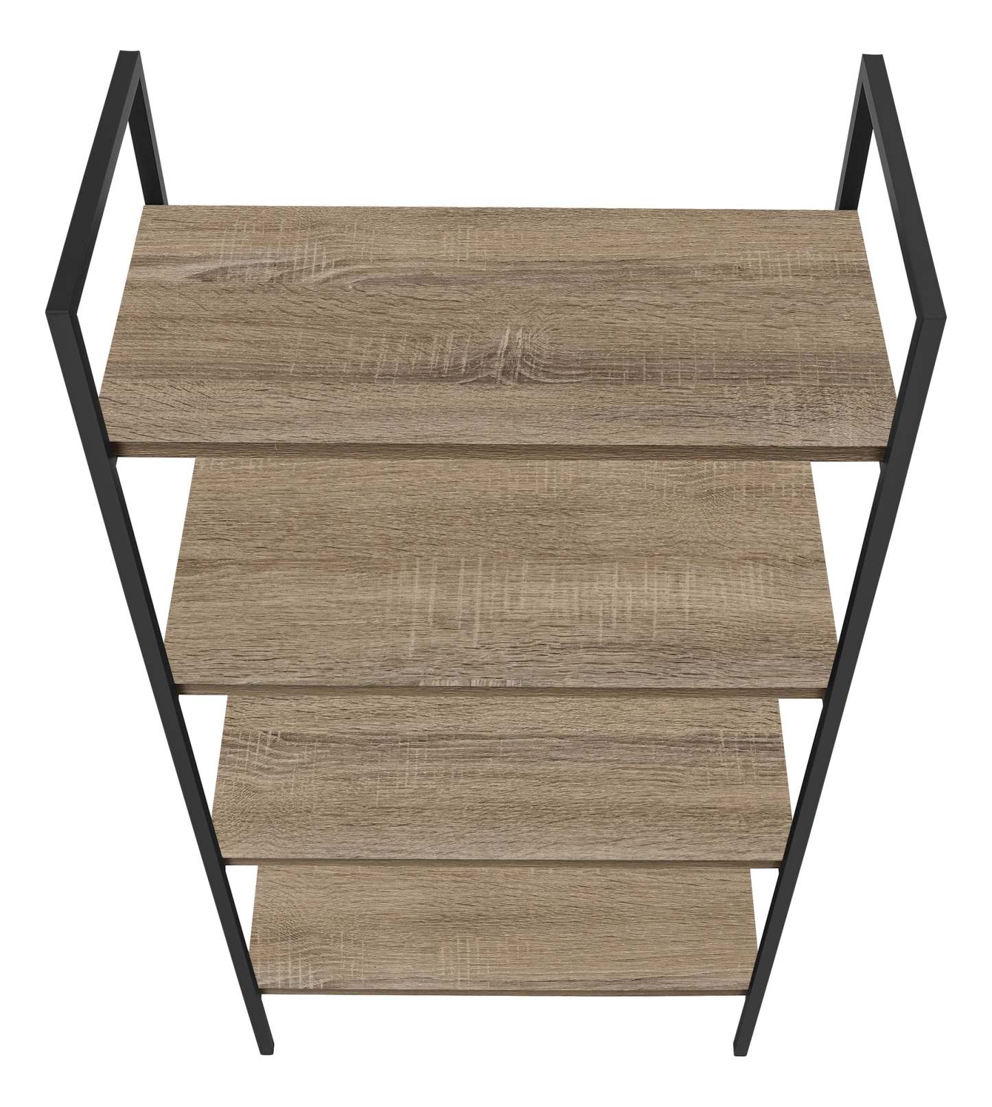 Dark Taupe Black Metal Bookcase|Bibliothèque taupe foncé et métal noir|D90FHV7X