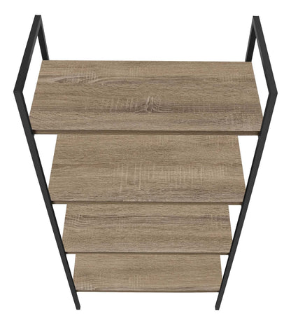 Dark Taupe Black Metal Bookcase|Bibliothèque taupe foncé et métal noir|D90FHV7X