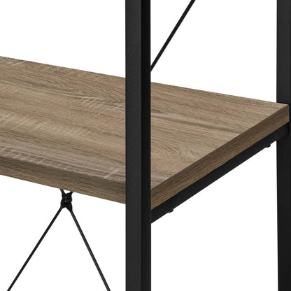 Dark Taupe Black Metal Bookcase|Bibliothèque taupe foncé et métal noir|D90FHV7X
