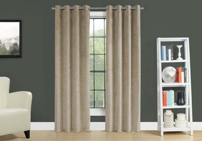 Rideau occultant beige en 2 pièces - 52 x 84 po
