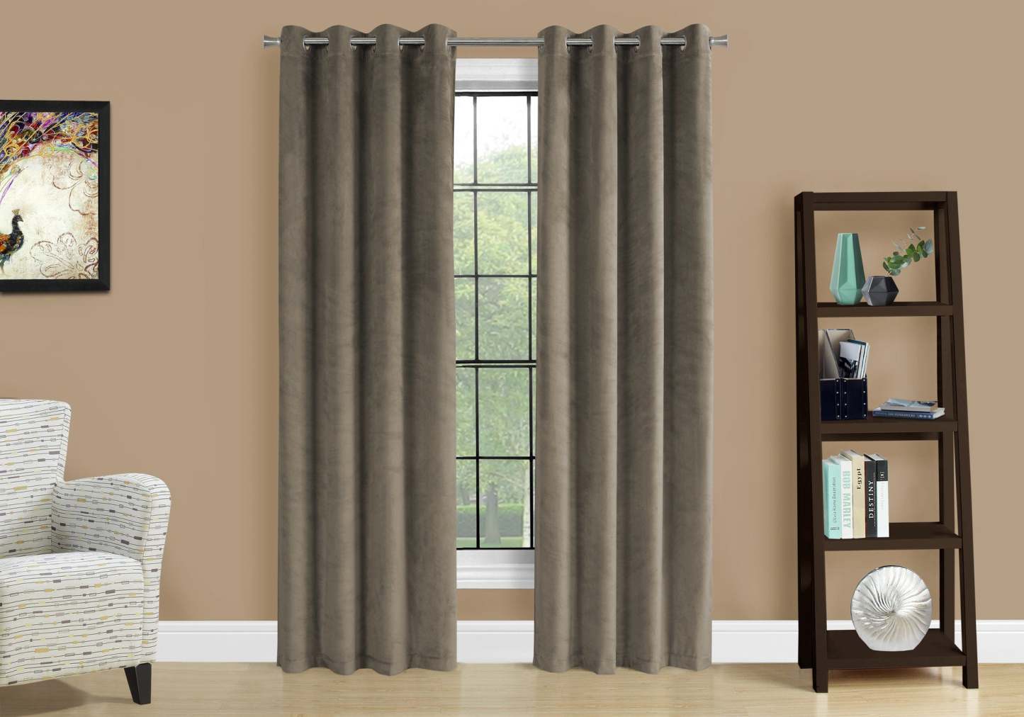 Panneau de rideau assombrissant 2 pièces taupe - 52 x 95|Rideau assombrissant 2 pièces taupe - 52 po x 95 po