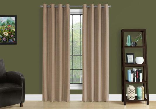 Brown Solid Blackout 2-Piece Curtain Panel - 52 x 84|Rideau coupe-lumière 2 pièces brun - 52 po x 84 po