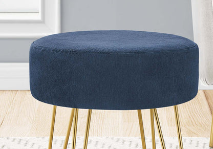 Pouf tissu bleu et or|Pouf doré et tissu bleu|D90F99M6