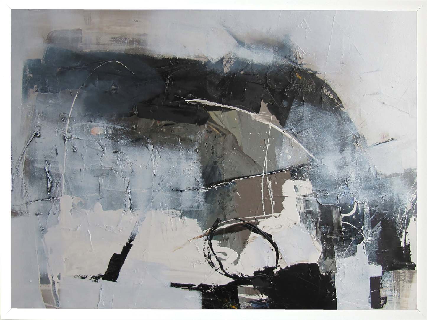 Œuvre d'art encadrée au fini lin « Abstract I » - 26 po x 38 po