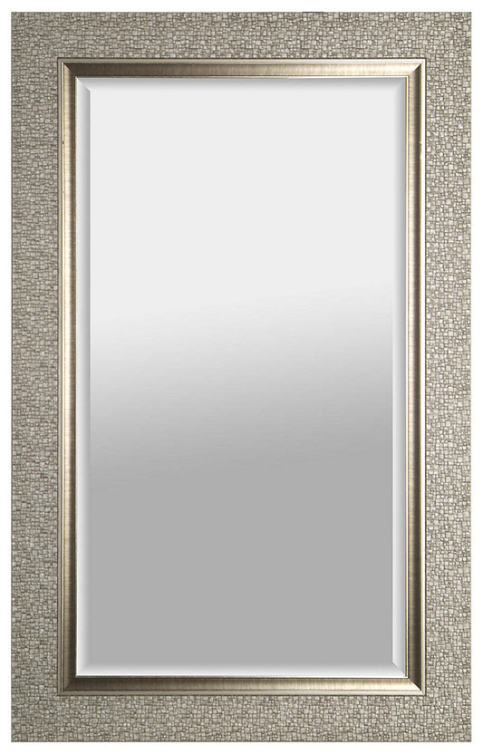 Miroir biseauté argenté design - 27 x 43|Miroir biseauté tendance argenté - 27 po x 43 po|IMM101MR