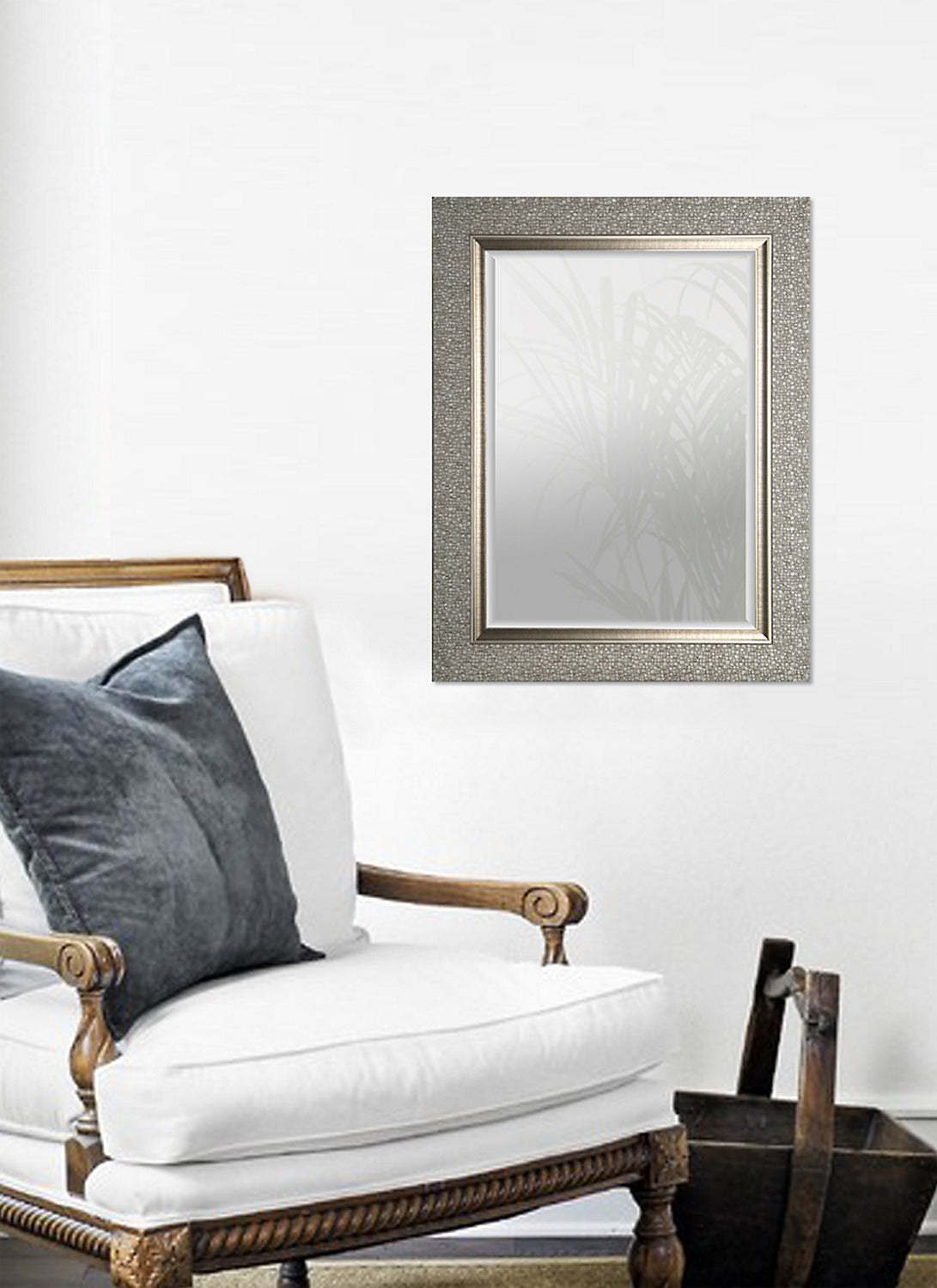 Miroir biseauté argenté design - 27 x 35|Miroir biseauté tendance argenté - 27 x 35|IMM102MR