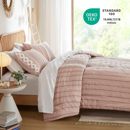 Ensemble de couette en coton imprimé INK+IVY Imani avec chenille