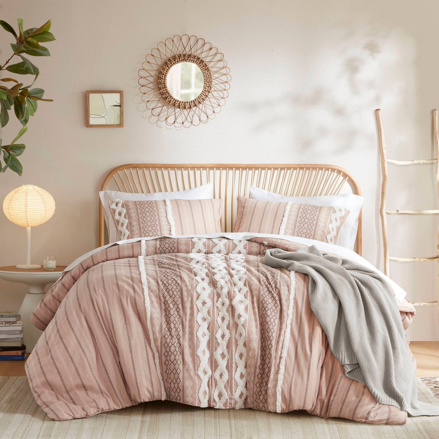 Ensemble de couette en coton imprimé INK+IVY Imani avec chenille