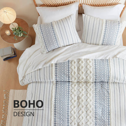 Ensemble de couette en coton imprimé INK+IVY Imani avec chenille