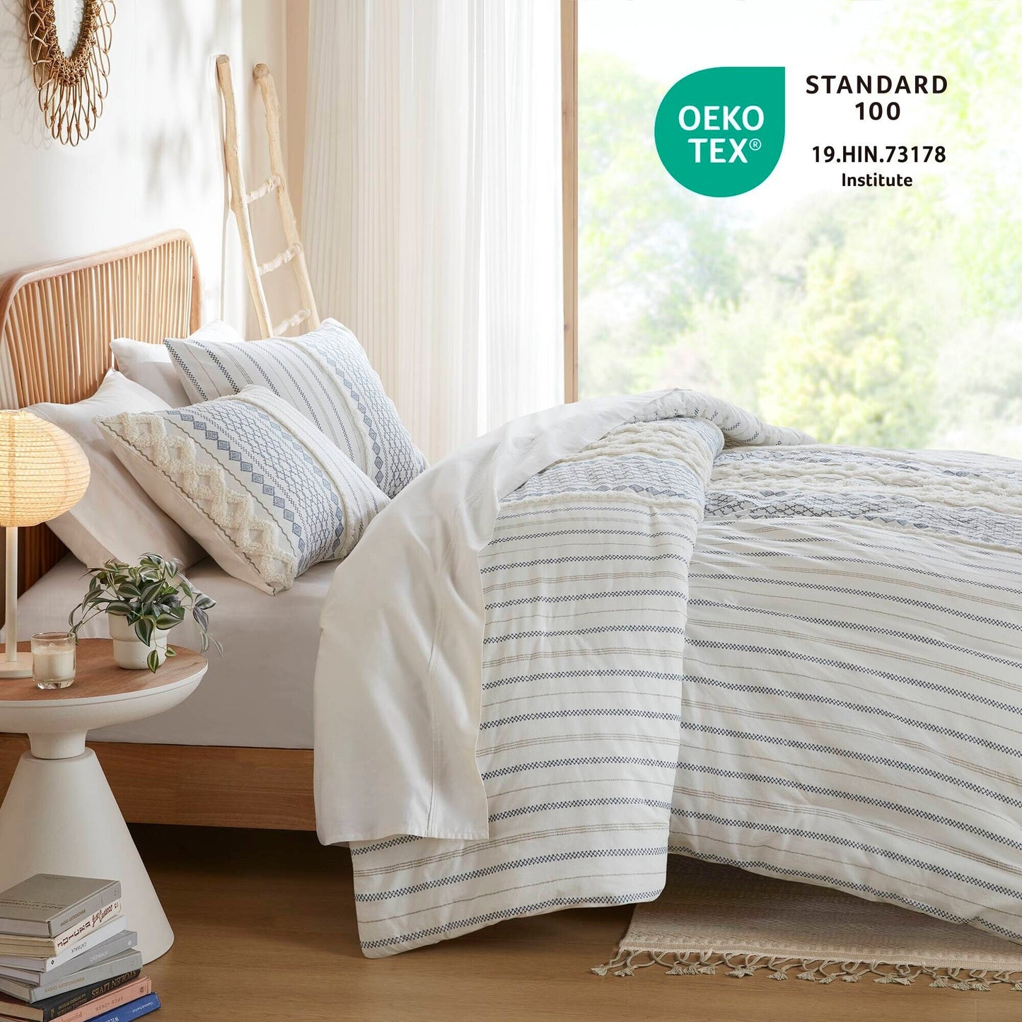 Ensemble de couette en coton imprimé INK+IVY Imani avec chenille