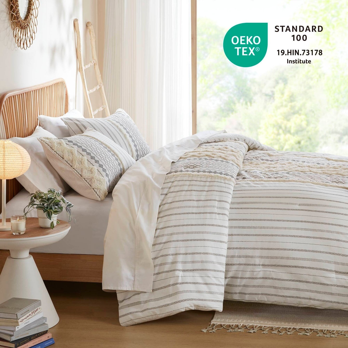 Ensemble de couette en coton imprimé INK+IVY Imani avec chenille