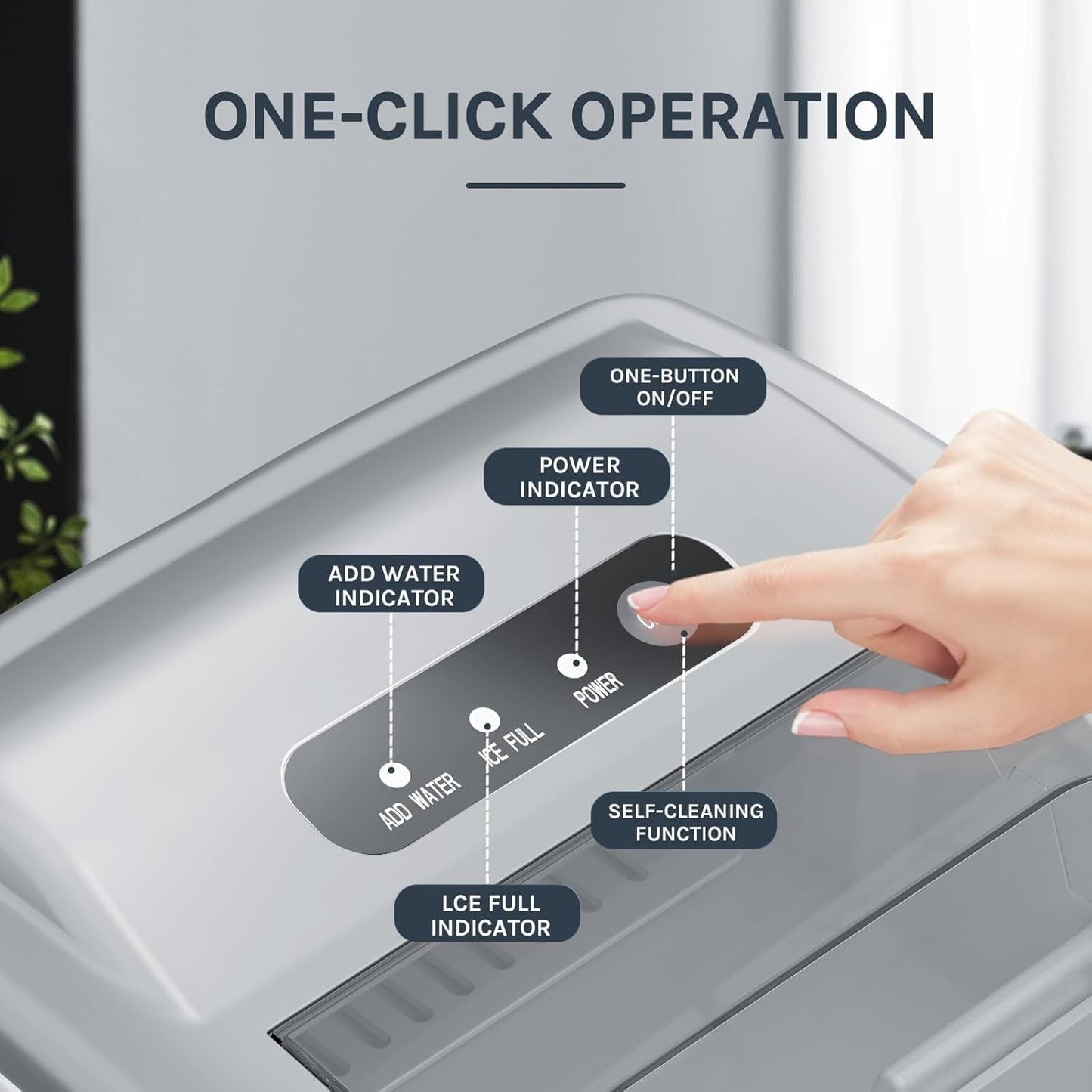 Machine à glaçons de comptoir, machine à glaçons portable avec poignée, machine à glaçons autonettoyante, pour la maison/le bureau/la cuisine