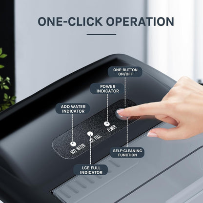 Machine à glaçons de comptoir, machine à glaçons portable avec poignée, machine à glaçons autonettoyante, pour la maison/le bureau/la cuisine