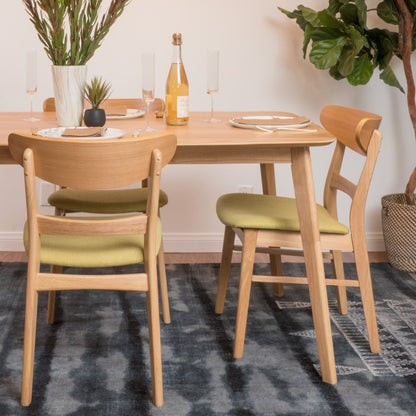 Chaises de salle à manger Abrielle en bois d'hévéa, style moderne du milieu du siècle (lot de 2), par Christopher Knight Home