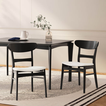 Chaises de salle à manger Abrielle en bois d'hévéa, style moderne du milieu du siècle (lot de 2), par Christopher Knight Home