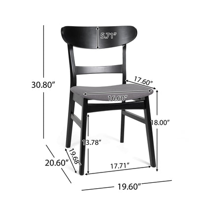 Chaises de salle à manger Abrielle en bois d'hévéa, style moderne du milieu du siècle (lot de 2), par Christopher Knight Home