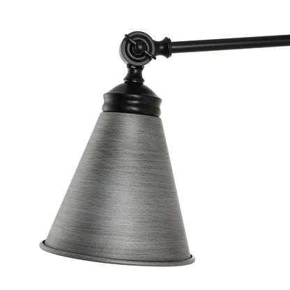 Applique murale industrielle WINGBO à bras articulé avec abat-jour en métal, lot de 2...