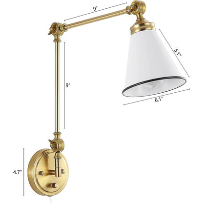 Applique murale industrielle WINGBO à bras articulé avec abat-jour en métal, lot de 2...