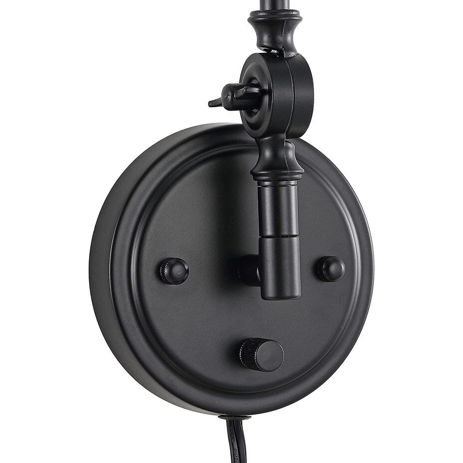 Applique murale industrielle WINGBO à bras articulé avec abat-jour en métal, lot de 2...