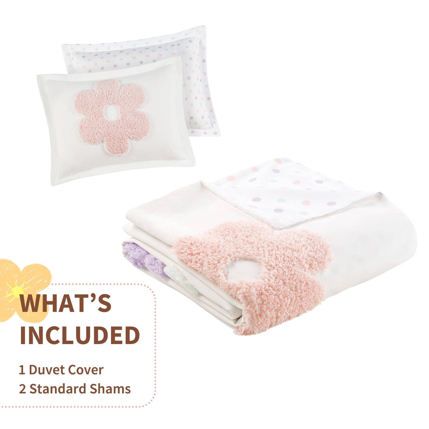 Parure de lit réversible en chenille tuftée à motif floral Madeline Kids d'Intelligent Design Kids