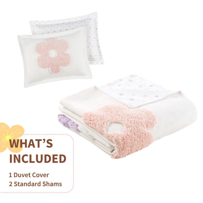 Parure de lit réversible en chenille tuftée à motif floral Madeline Kids d'Intelligent Design Kids