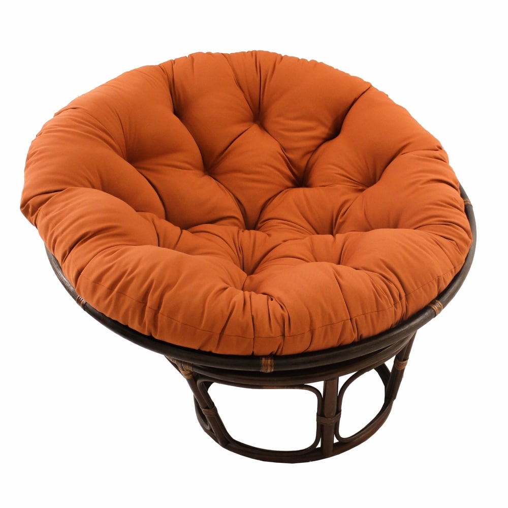 Fauteuil Papasan Bali en rotin de 107 cm avec coussin en sergé