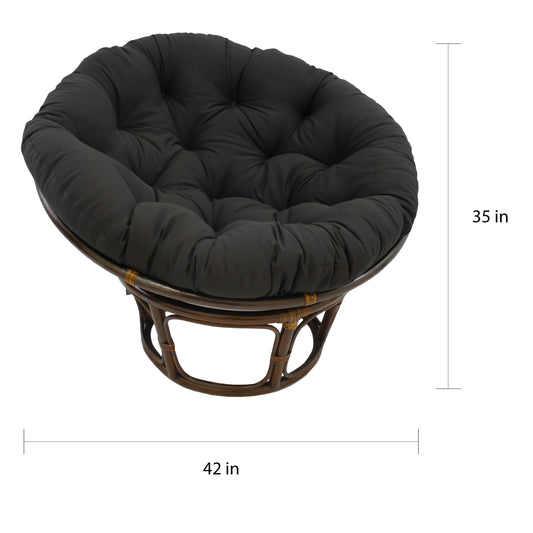 Fauteuil Papasan Bali en rotin de 107 cm avec coussin en sergé