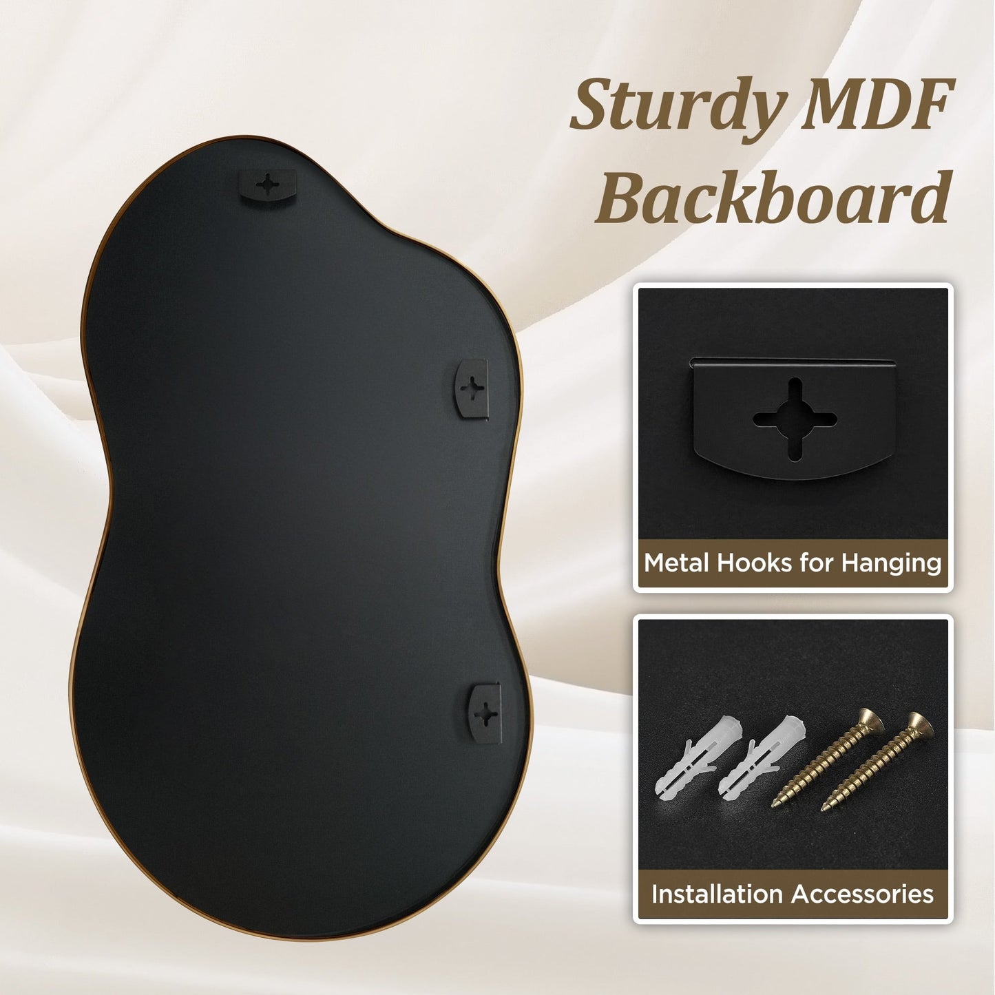 Miroir mural irrégulier Miroir mural décoratif asymétrique