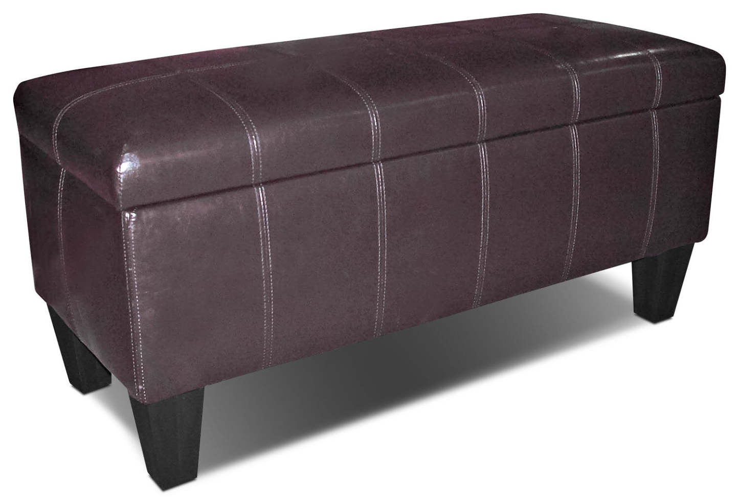 Jackson 39 Storage Ottoman - Brown Faux Leather|Pouf de rangement Jackson de 39 po - similicuir brun
