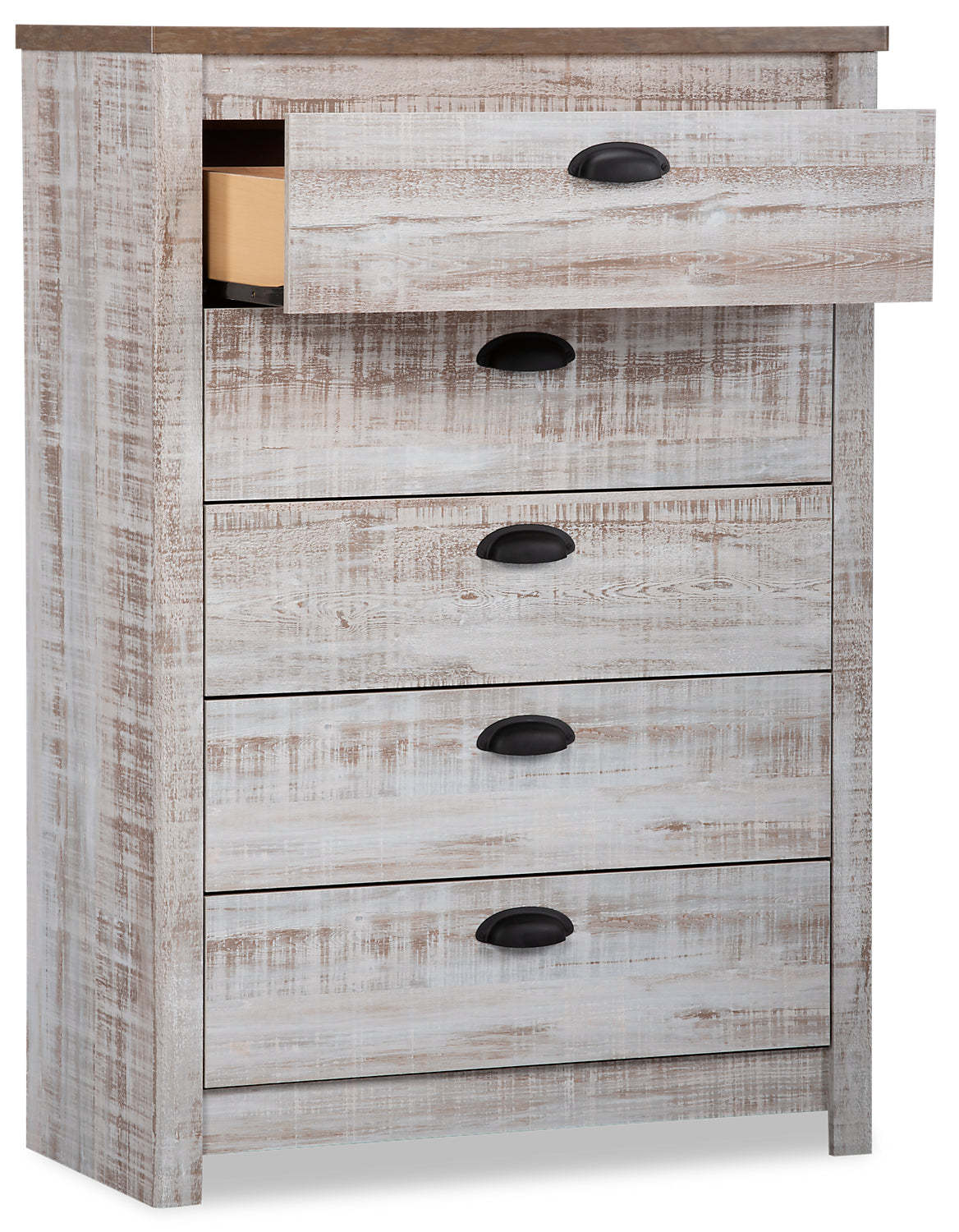 Commode de chambre à coucher à 5 tiroirs Kaia, 31,38 L x 45,3 H, fabriquée au Canada - Blanchi | Commode verticale Kaia de 31,38 po (L) x 45,3 po (H) à 5 tiroirs pour la chambre à coucher, fabriquée au Canada - blanc