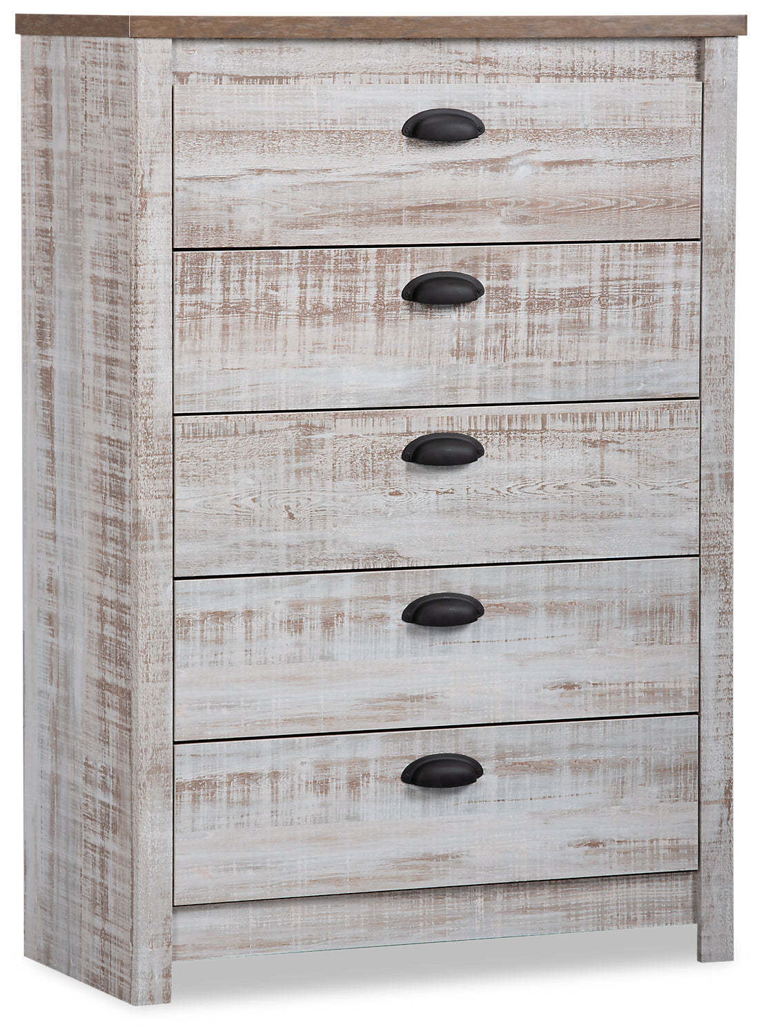 Commode de chambre à coucher à 5 tiroirs Kaia, 31,38 L x 45,3 H, fabriquée au Canada - Blanchi | Commode verticale Kaia de 31,38 po (L) x 45,3 po (H) à 5 tiroirs pour la chambre à coucher, fabriquée au Canada - blanc