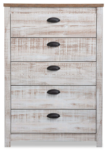 Commode de chambre à coucher à 5 tiroirs Kaia, 31,38 L x 45,3 H, fabriquée au Canada - Blanchi | Commode verticale Kaia de 31,38 po (L) x 45,3 po (H) à 5 tiroirs pour la chambre à coucher, fabriquée au Canada - blanc