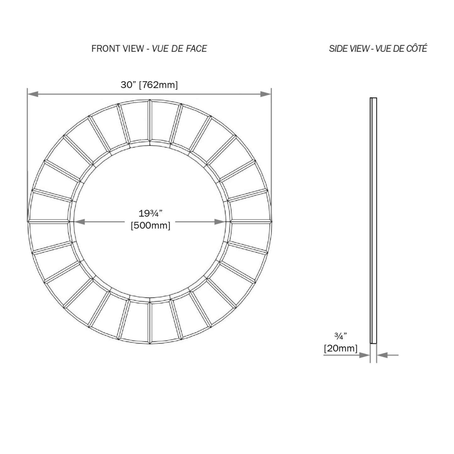 Miroir Kailey 30|Miroir Kailey de 30 po