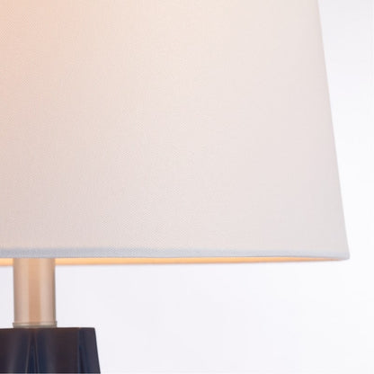 Lampe de table bleue KAWOTI 27 avec abat-jour en tissu