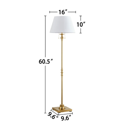 Lampadaire KAWOTI 60,5'' à 2 lumières avec abat-jour en tissu Empire