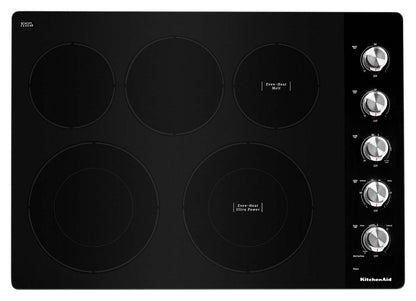 Surface de cuisson électrique KitchenAid de 30 po à 5 éléments - acier inoxydable - KCES550HSS | KitchenAid 30 5-Element Electric Cooktop - Stainless Steel - KCES550HSS