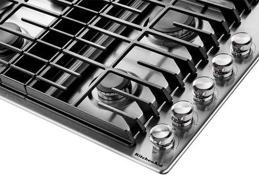 KitchenAid 30 4-Element Gas Cooktop - Stainless Steel - KCGD500GSS | Table de cuisson à gaz KitchenAid de 30 po à 4 éléments - acier inoxydable - KCGD500GSS
