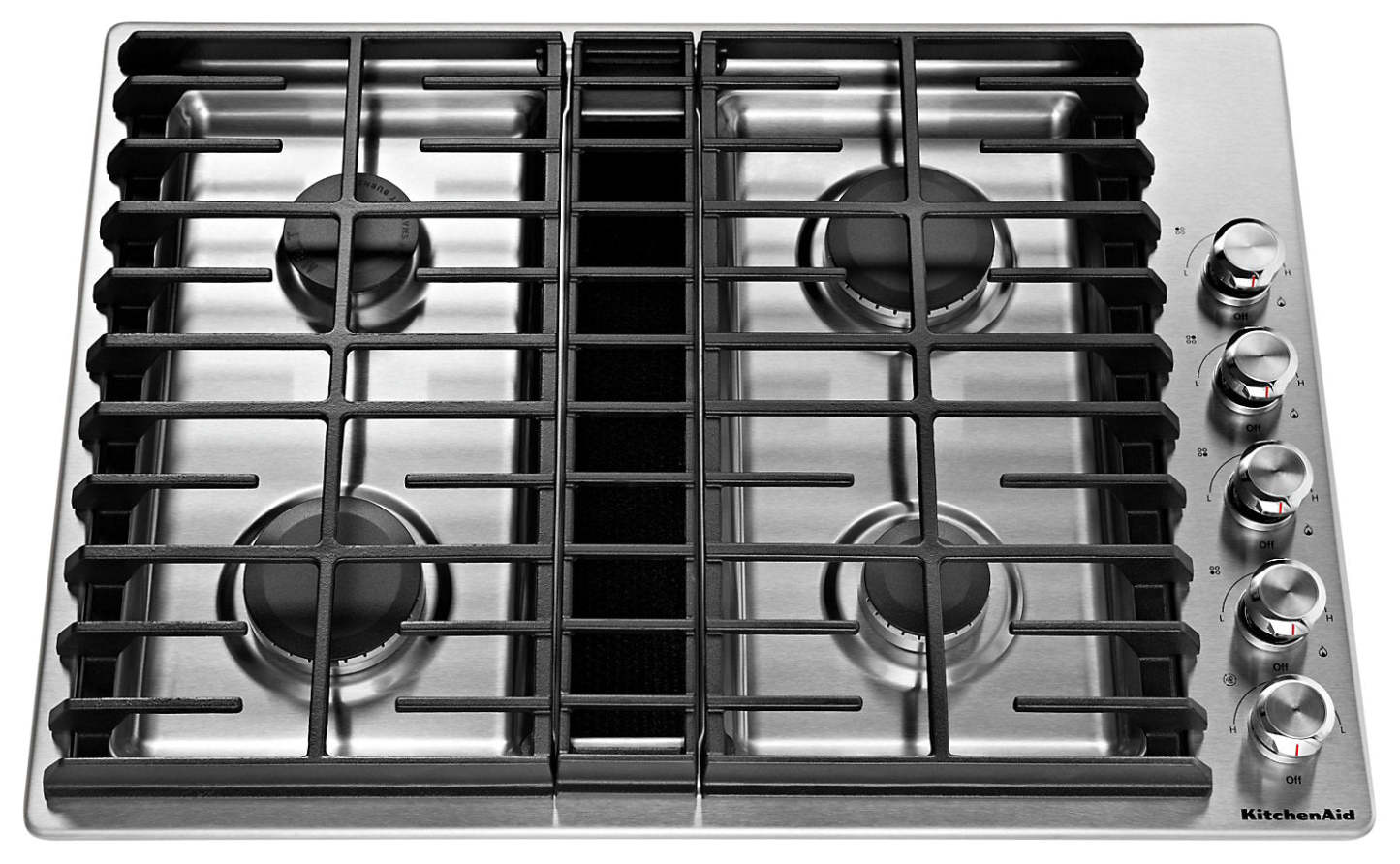 KitchenAid 30 4-Element Gas Cooktop - Stainless Steel - KCGD500GSS | Table de cuisson à gaz KitchenAid de 30 po à 4 éléments - acier inoxydable - KCGD500GSS
