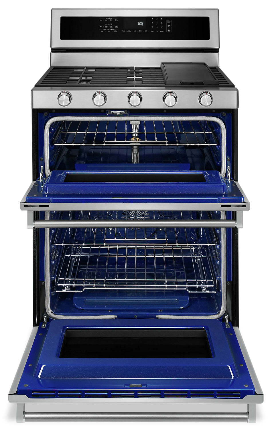 Cuisinière à gaz KitchenAid de 6 pi³ avec autonettoyage et four double - acier inoxydable - KFGD500ESS