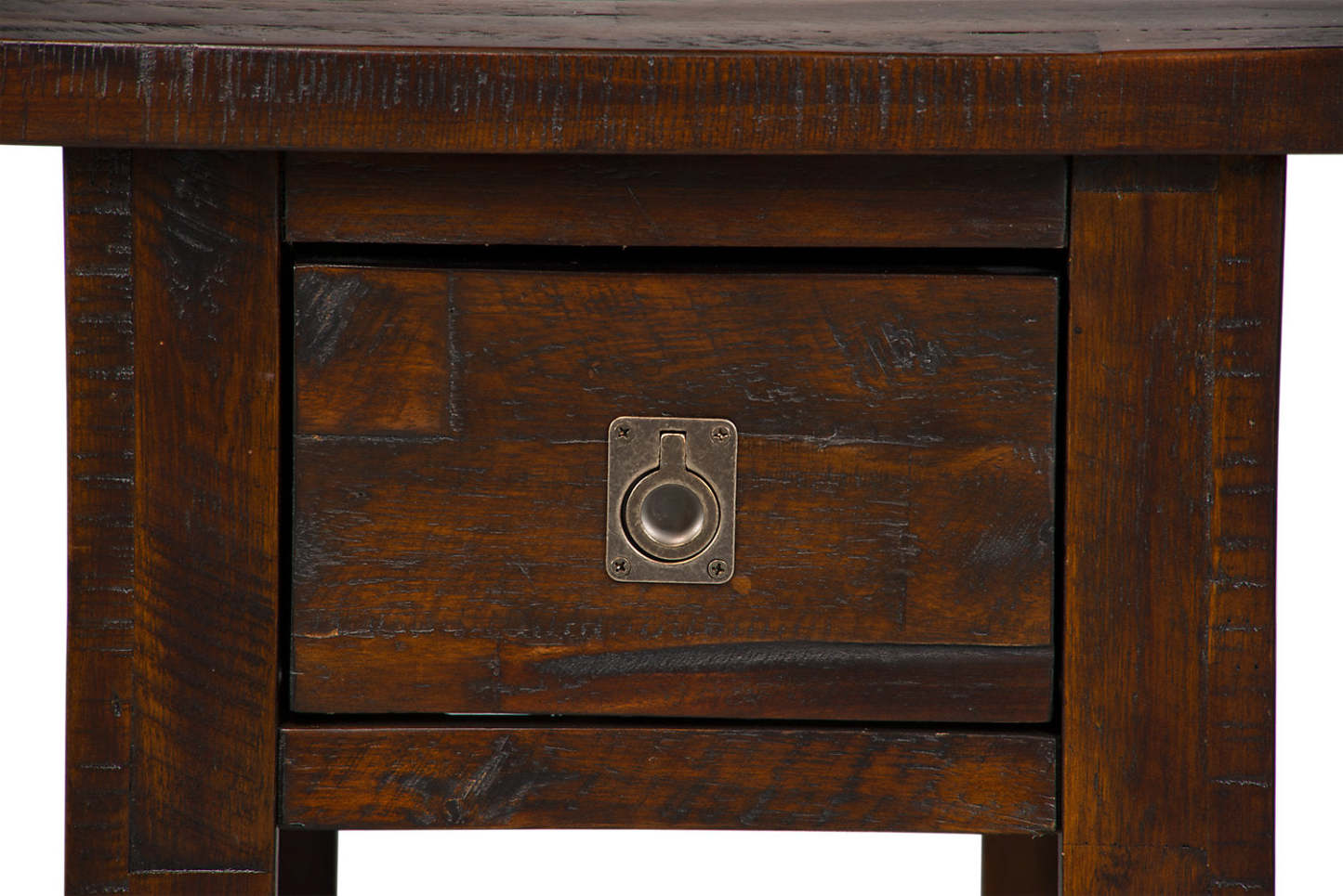 Konagrove 16 Rustic Chairside Table with Storage and Shelf - Dark Brown Wood|Table de fauteuil rustique Konagrove de 16 po avec rangement et tablette - bois brun foncé