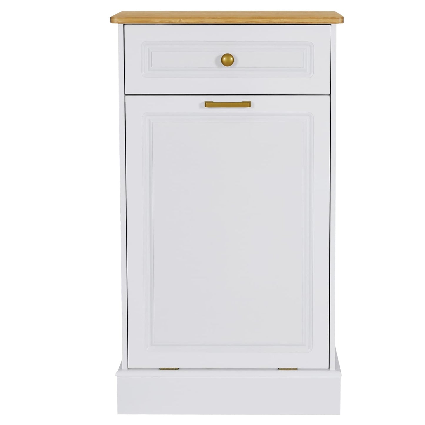 Armoire à poubelles basculante de cuisine avec tiroir, rangement pour poubelles, paniers à déchets en bois à poser sur le comptoir