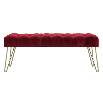 Banc capitonné en velours Klaus par iNSPIRE Q Bold