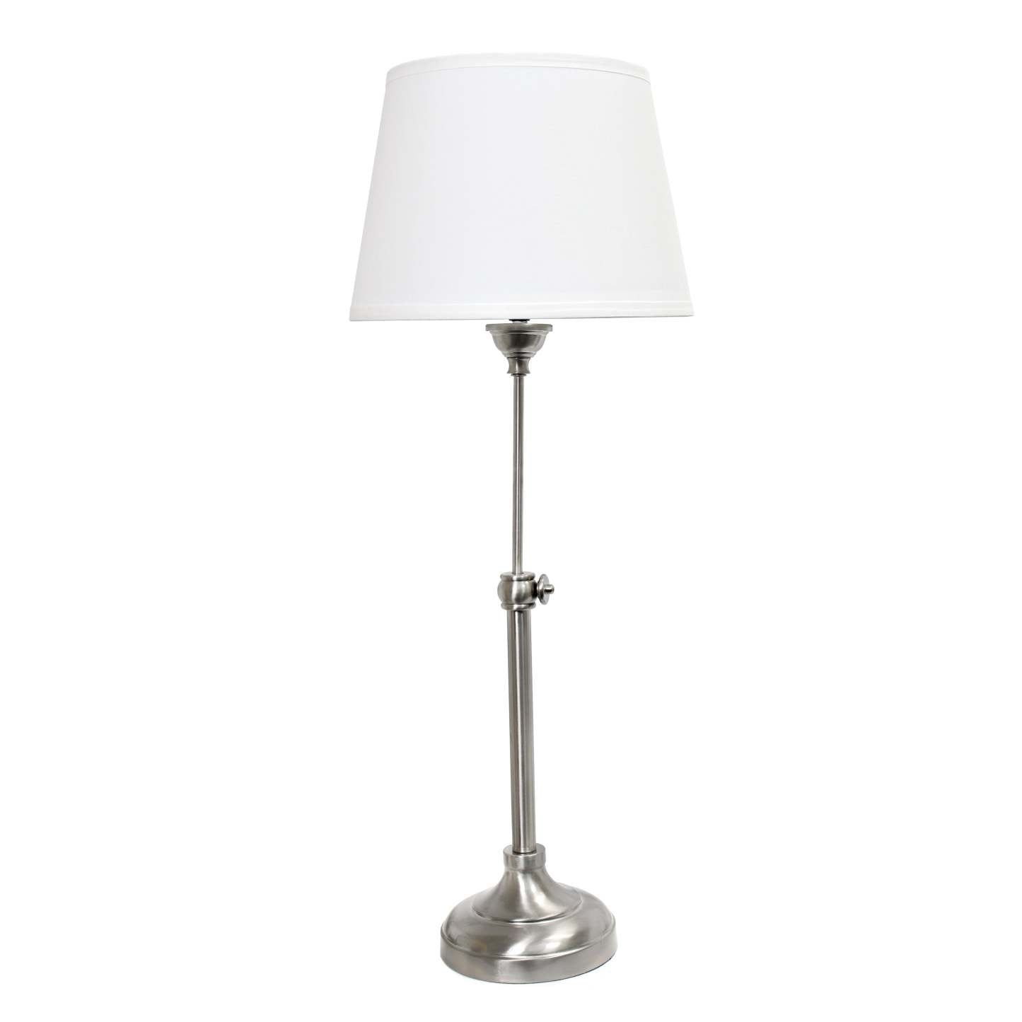 Ensemble de 3 lampes réglables en nickel brossé Elegant Designs (2 lampes de table, 1 lampadaire)|Ensemble 3 lampes réglables (2 lampes de table, 1 lampe à pied) Elegant Designs nickel brossé|D21S32E5