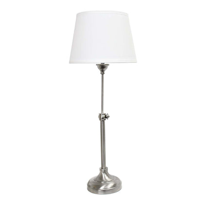 Ensemble de 3 lampes réglables en nickel brossé Elegant Designs (2 lampes de table, 1 lampadaire)|Ensemble 3 lampes réglables (2 lampes de table, 1 lampe à pied) Elegant Designs nickel brossé|D21S32E5