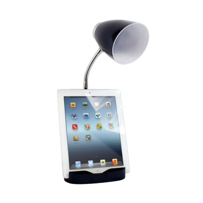 Limelights Gooseneck Desk Lamp with iPad Stand Book Holder - Black|Lampe de bureau à col de cygne de Limelights avec support pour livre ou iPad - noire