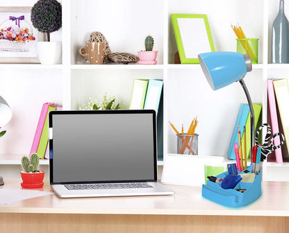 Limelights Gooseneck Desk Lamp with iPad Stand Book Holder - Blue|Lampe de bureau à col de cygne Limelights avec support pour livre ou iPad - bleue