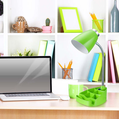 Lampe de bureau à col de cygne de Limelights avec support pour livre ou iPad - verte