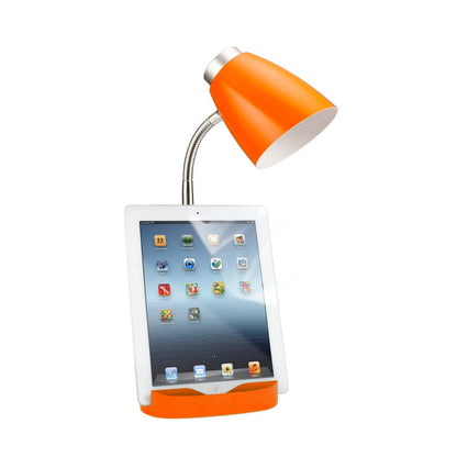 Lampe de bureau à col de cygne de Limelights avec support pour livre ou iPad - orange
