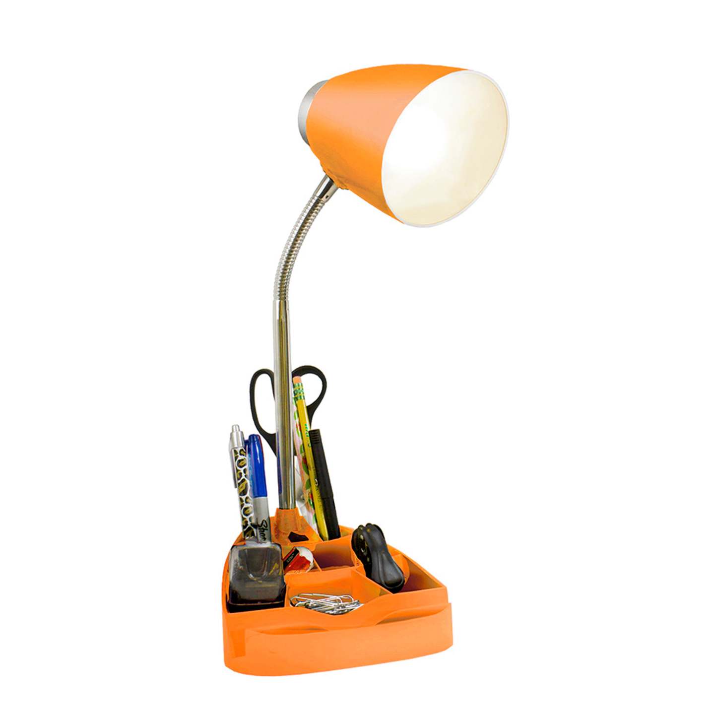 Lampe de bureau à col de cygne de Limelights avec support pour livre ou iPad - orange
