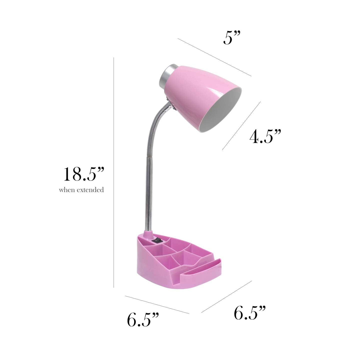 Lampe de bureau à col de cygne de Limelights avec support pour livre ou iPad - rose